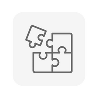 An icon showing puzzles at early learning child care.