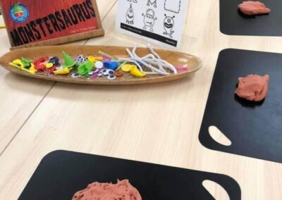 An image of activity area where kids play with clay in the st albans early learning centre.