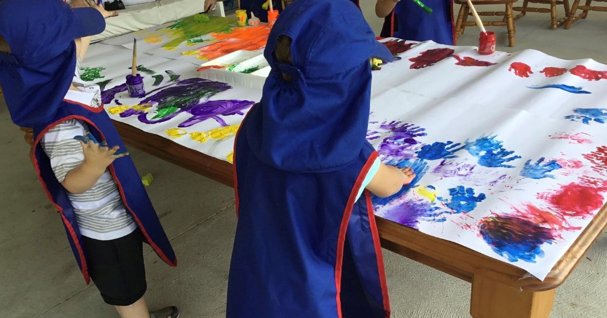 Children participating in play-based learning at a childcare center